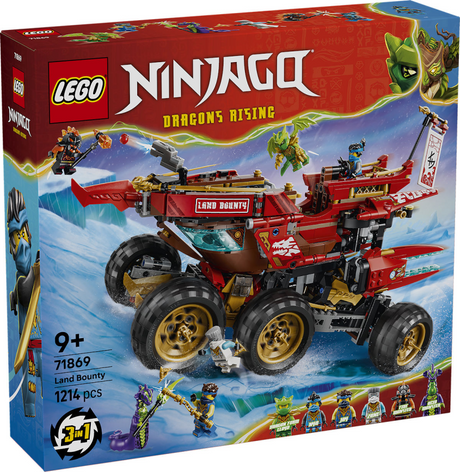 Kit de construction Lego Ninjago Land Bounty avec camions jouets pour enfants 71869