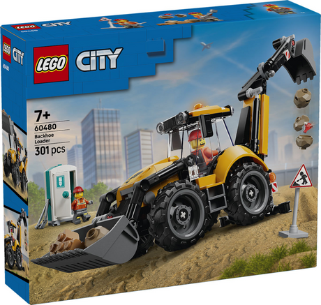 Lego city tractopelle jaune jouet pour enfants et décoration de chambre d'enfant 60480