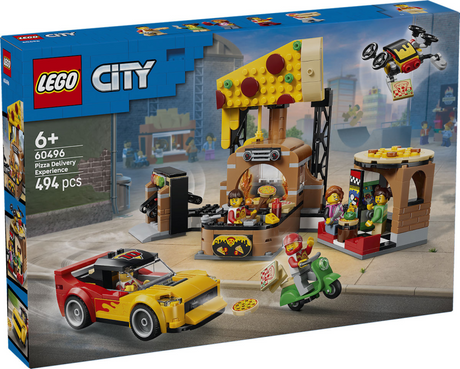 Centre de pizza Lego city avec véhicules, jouets à pizza pour enfants 60496