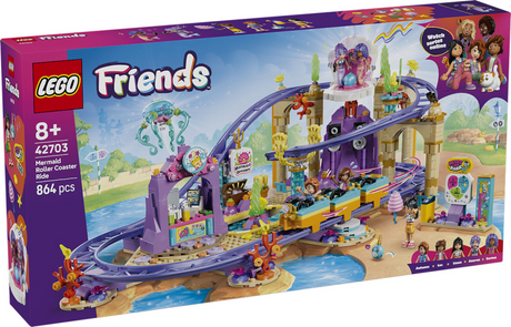 Lego Friends – montagnes russes sirène, parc d'attractions, jouets pour enfants avec figurines, 42703