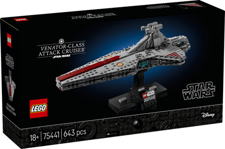 Croiseur d'attaque Lego Star Wars de classe Venator - kit de construction pour adultes et décoration - 75441