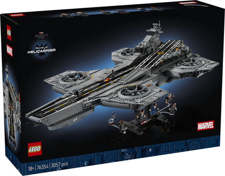 Lego ǀ marvel s.h.i.e.l.d. kit de construction de super-héros héliporteur pour adultes 76354