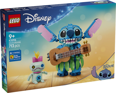 Lego ǀ Disney Kit de construction Stitch and Scrump pour enfants et décoration de chambre d'enfant 43296