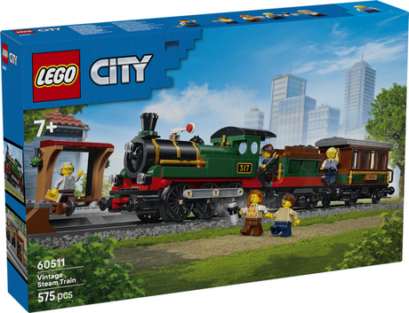 Jouet de train à vapeur vintage Lego city pour enfants de 7 ans et plus - 60511