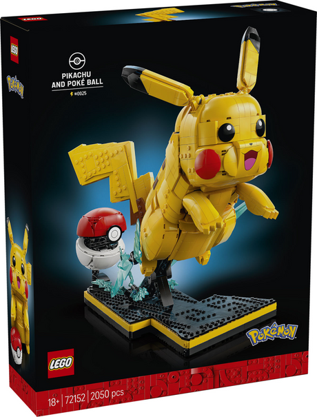 Kit de construction Lego Pokémon Pikachu et Pokéball pour adultes et décoration d'intérieur - 72152
