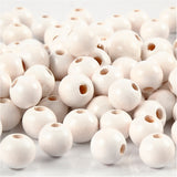 Perles en bois Creativ Company, d 8 mm, diamètre du trou 2 mm, env. 80 pièces, blanc, 15 g 1 boîte