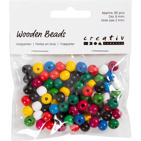 Société créative https : www.ccobby.nl perles-en-bois-d-8-mm-taille-du-trou-2-mm-environ-80-pièces-divers-couleurs-15-gr-1-boîte
