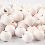 Perles en bois Creativ Company, d 10 mm, diamètre du trou 3 mm, env. 70 pièces, blanc, 20 g 1 boîte