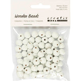 Perles en bois Creativ Company, d 10 mm, diamètre du trou 3 mm, env. 70 pièces, blanc, 20 g 1 boîte