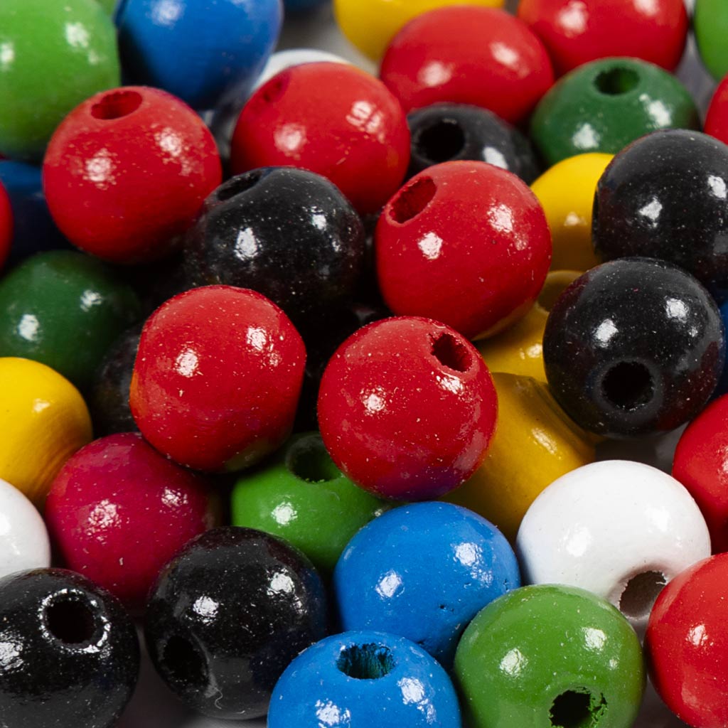 Creativ Company Wooden Beads Diverses couleurs, 150e.