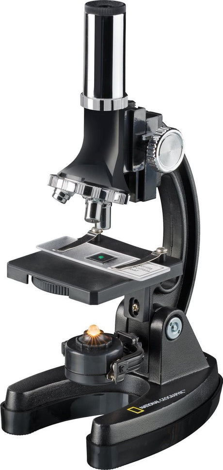 Microscope National Geographic avec valise 33 cm en acier noir 24 pièces