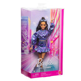 Poupée Barbie style luxe - haut et jupe bleu métallisé