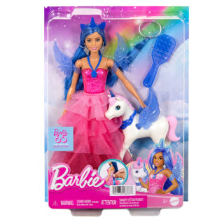 Barbie 65 ans une touche de magie - poupée licorne - poupée