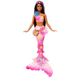 Poupée sirène magique fleur Barbie - fleurs magiques qui fleurissent - rose marron