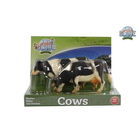 Globe enfants vaches noir et blanc debout 2 pièces 1:32