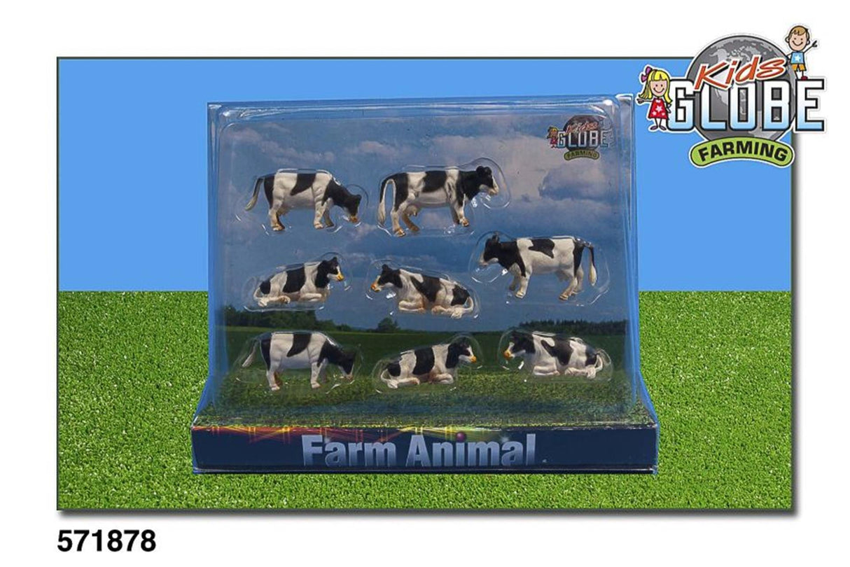 Globe vache pour enfants 1:87 noir et blanc couché et debout