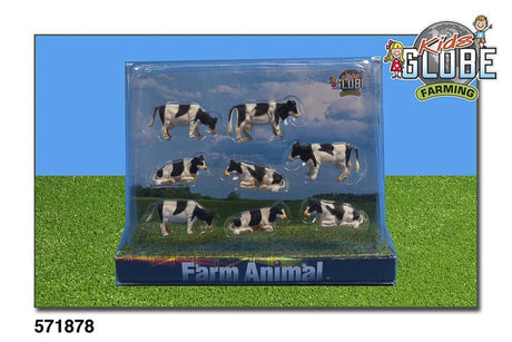Globe vache pour enfants 1:87 noir et blanc couché et debout