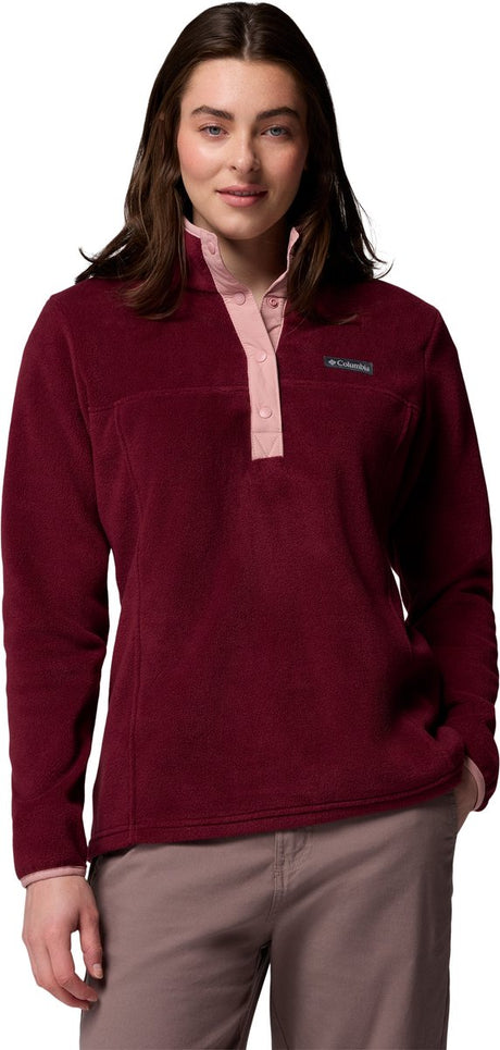 Columbia benton springs™ 1 2 snap pull over ii pull d'extérieur pour femme - vin riche, rose gomme