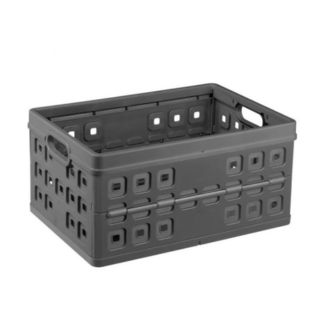 Caisse pliante carrée Sunware 46l - 54x38x26,5 cm - caisse de courses anthracite