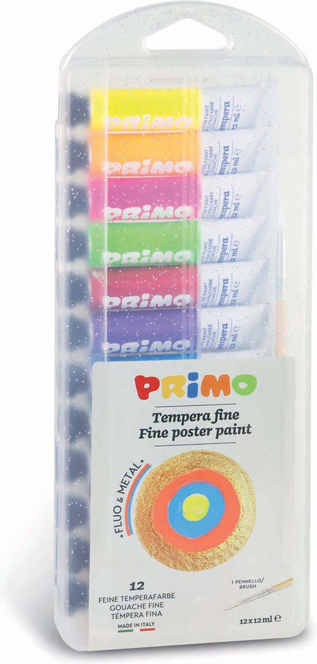 Primo - gouache métal+fluo en tube (12x12ml) en boîte