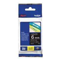 Ruban d'étiquettes brother tze315 blanc, noir 6mmx8m