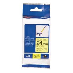Ruban d'étiquettes brother tzefx651 noir, jaune 24mmx8m