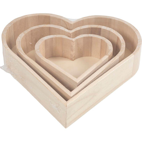 Bols en forme de coeur Creativ company, h : 13-25 cm, d : 5-5,2 cm, 3 pièces 1 boîte