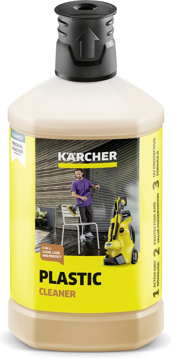 Kärcher nettoyant plastique rm 613, 1 litre de produit de nettoyage plug 'n clean - nettoyeur haute pression - nettoyant 3 en 1