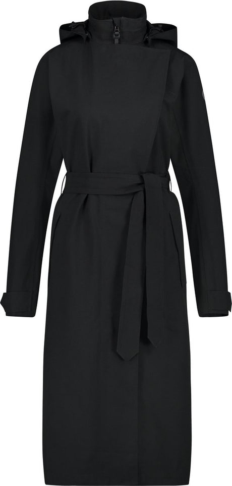 Agu trench coat long regenjas urban outdoor dames - zwart - m