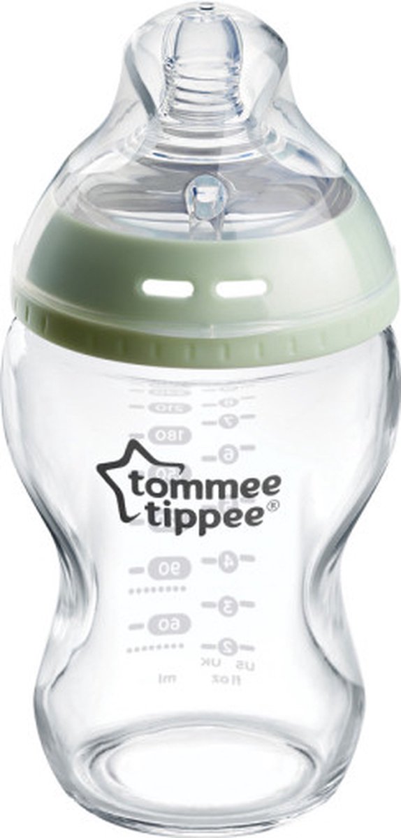 Biberon en verre Tommee tippee natural start - lot de 1 biberon 250 ml - faible débit 0m+