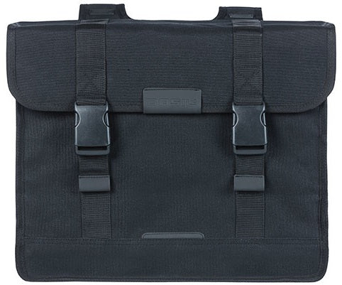 Basil Kavan Eco Classic Double Bicycle Bag - Sustainable Organic Canvas - Black - 68L