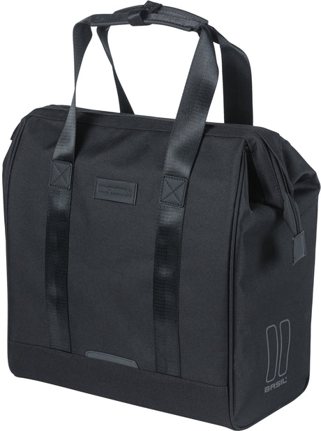 Basil Grand Bicycle Shopper Black Water -tilbagevendende taske til elektriske cykler, 23L