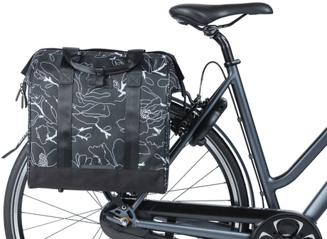 Basil Grand Flower Bicycle Shopper Black Water -Dispst Bag With Laptop Box 23L