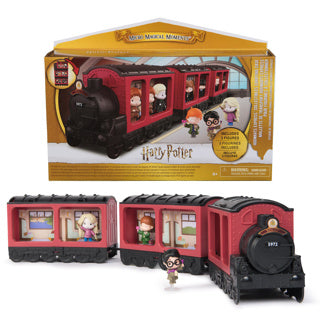 Wizarding World Harry Potter, Micro Moments Magiques Poudlard Express Mallette de transport pour figurines à collectionner avec 3 figurines