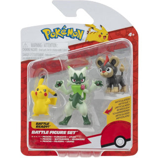Pack de 3 figurines de combat Pokémon Litleo Pikachu #5 et Floragato