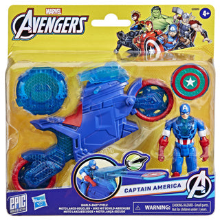 Hasbro Avengers figurine Captain America bouclier-shot cycle moto jouet.