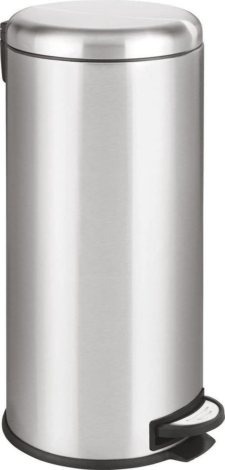 Wenko poubelle à pédale Leman 30 litres en acier inoxydable mat - couvercle à fermeture facile - poubelle - poubelle - poubelle - poubelle - poubelle