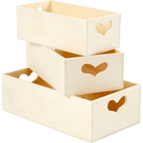 Boîtes de rangement Creativ company, h : 6,3+5,8+5,5 cm, l : 20,5+18+15,8 cm, l : 11,5+9,8+7,8 cm, 3 pièces 1 set