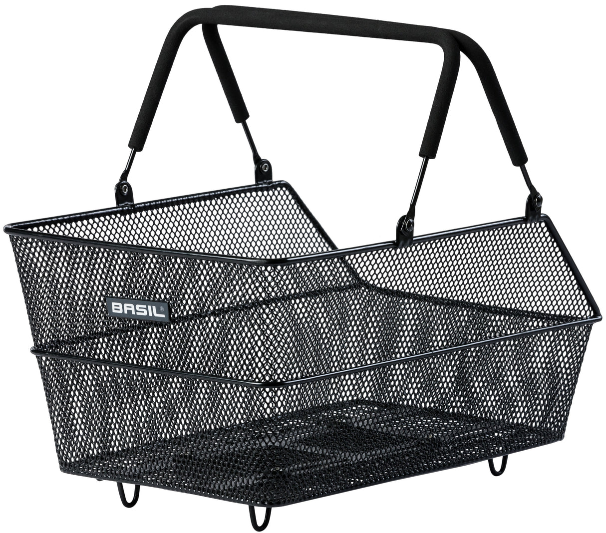 Basil Cento Mik bicycle basket on the back black