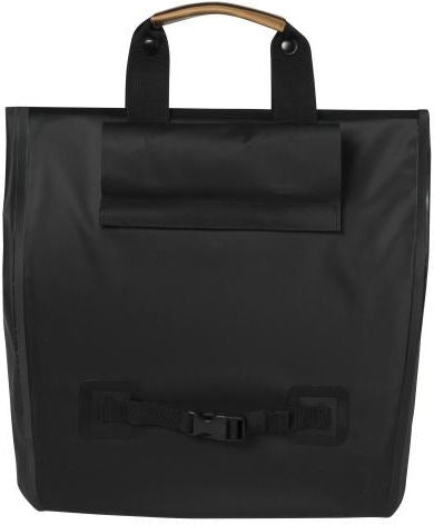 Basil Urban Dry Shopper Waterproof bicycle shopper, Vegan Leather Details, adjustable closure, reflection, matte black