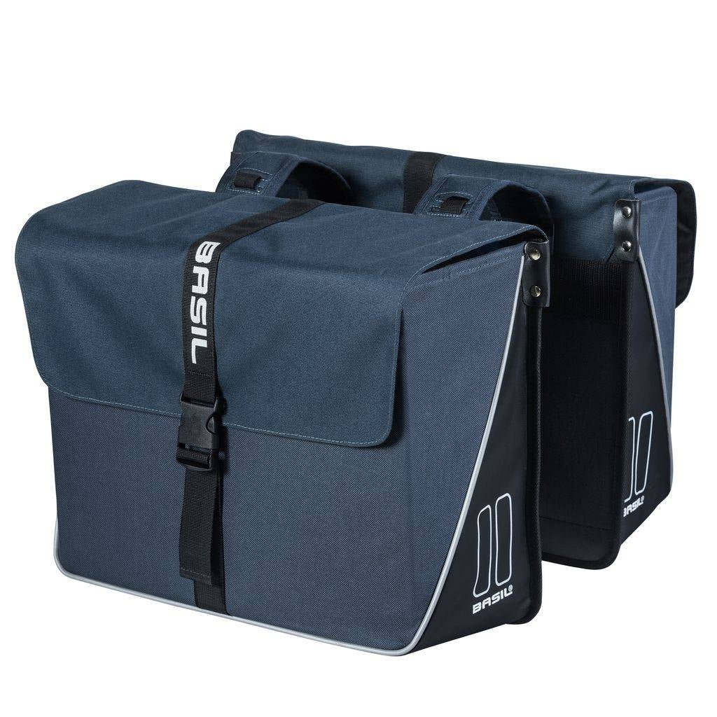 Basilikum Doppelfahrradbeutel, Wasserrepellent, dunkelblau Schwarz, 35l