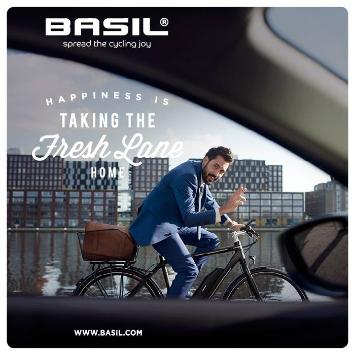 Basil -ikonet M - Bicycle Basket - På baksiden - Svart