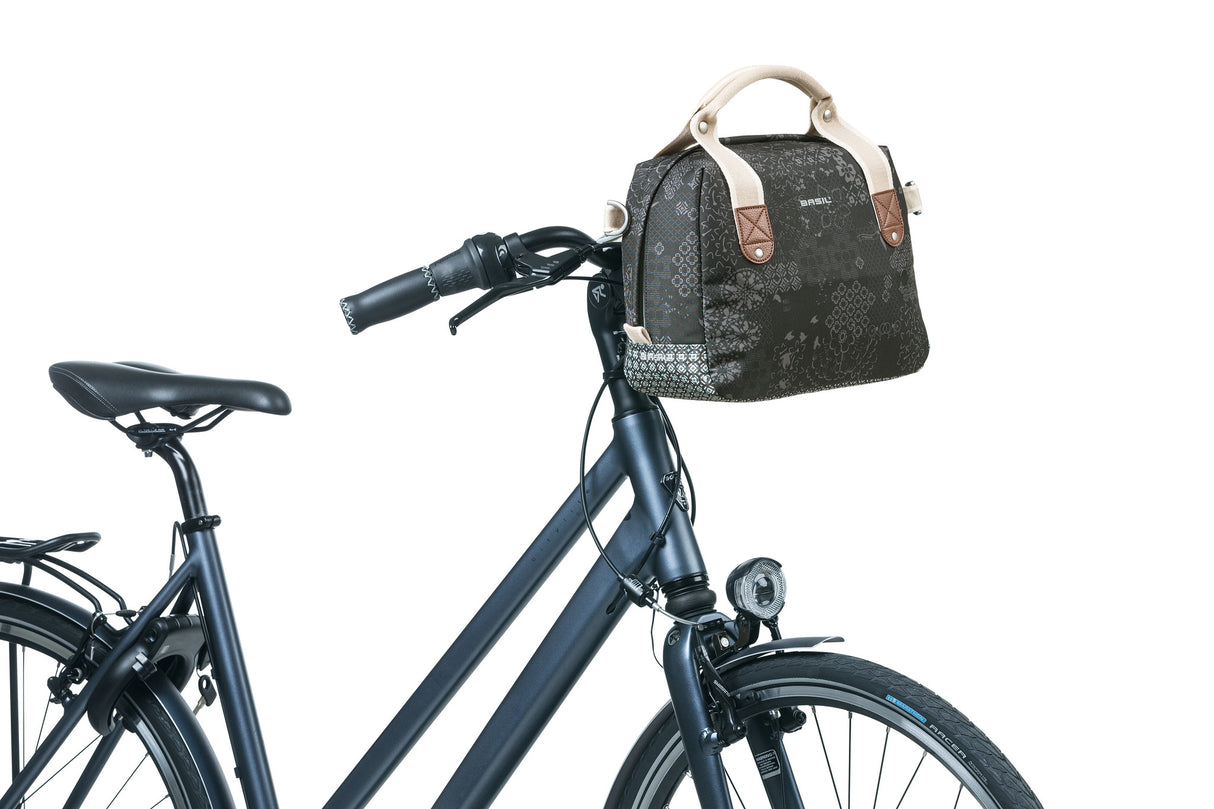 Basil Bohème City Bag Elegant Green Hand, Shoulder Bag For Ladies, Suitable for Electric Bicycles and City Bikes Black