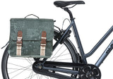 Basil Bohème Double Bicycle Bag Green, Water -Repellent, 35L, inklusive en MIK -adapterplade