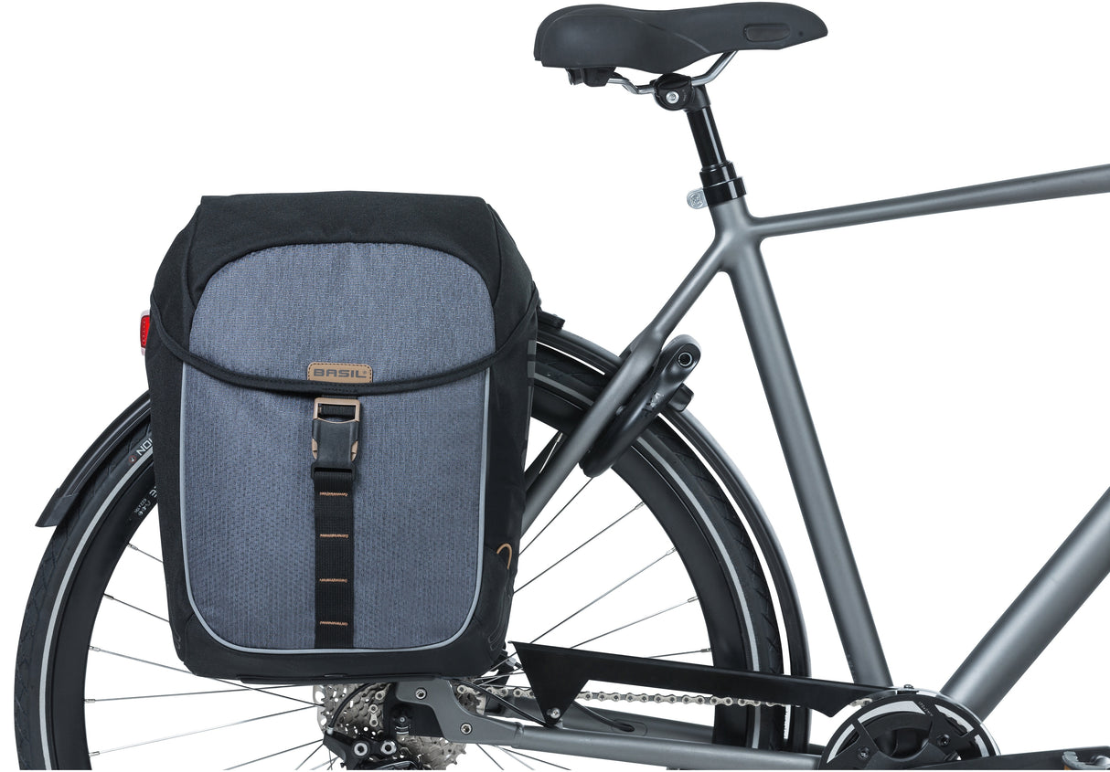 Basil Miles Double Borse - Bocchina doppia in bicicletta, unisex, sportivo, 34L, impermeabile, nero