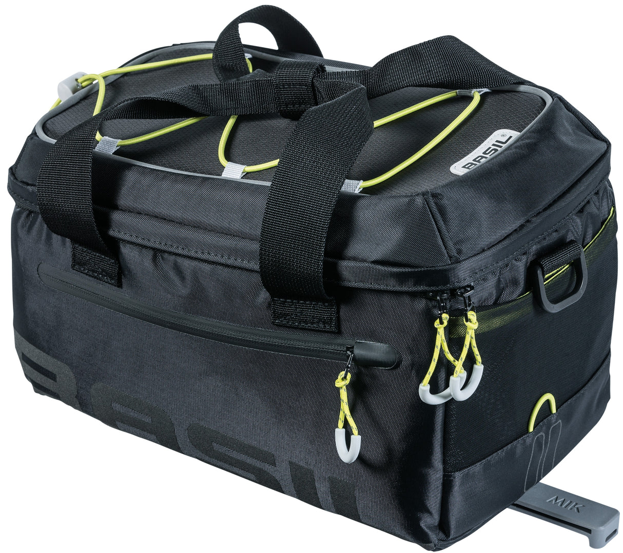 Basil Miles Trunk Back - Sporty Black Raggage Behation Torba za E -Bike - Vodoodporen - 7L - Moški