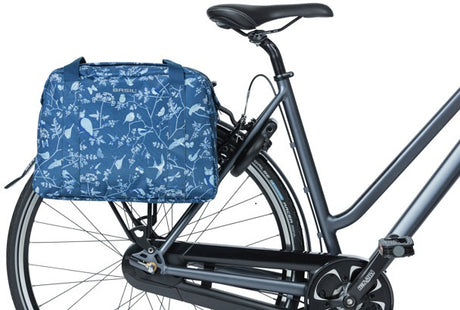 Basil Wanderlust transporte tout le sac Bleu Blee Bicyle Sac à main avec eau imprimée d'oiseaux - Retoting 18L