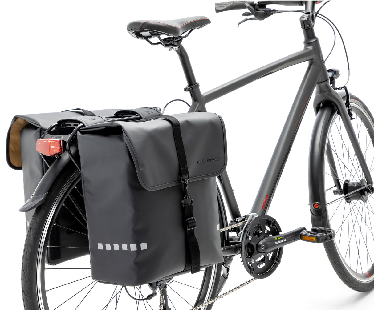 New Looxs Bicycle bag Odense - Double, Black, Water -repellent, Reflection, suitable for electric bicycles