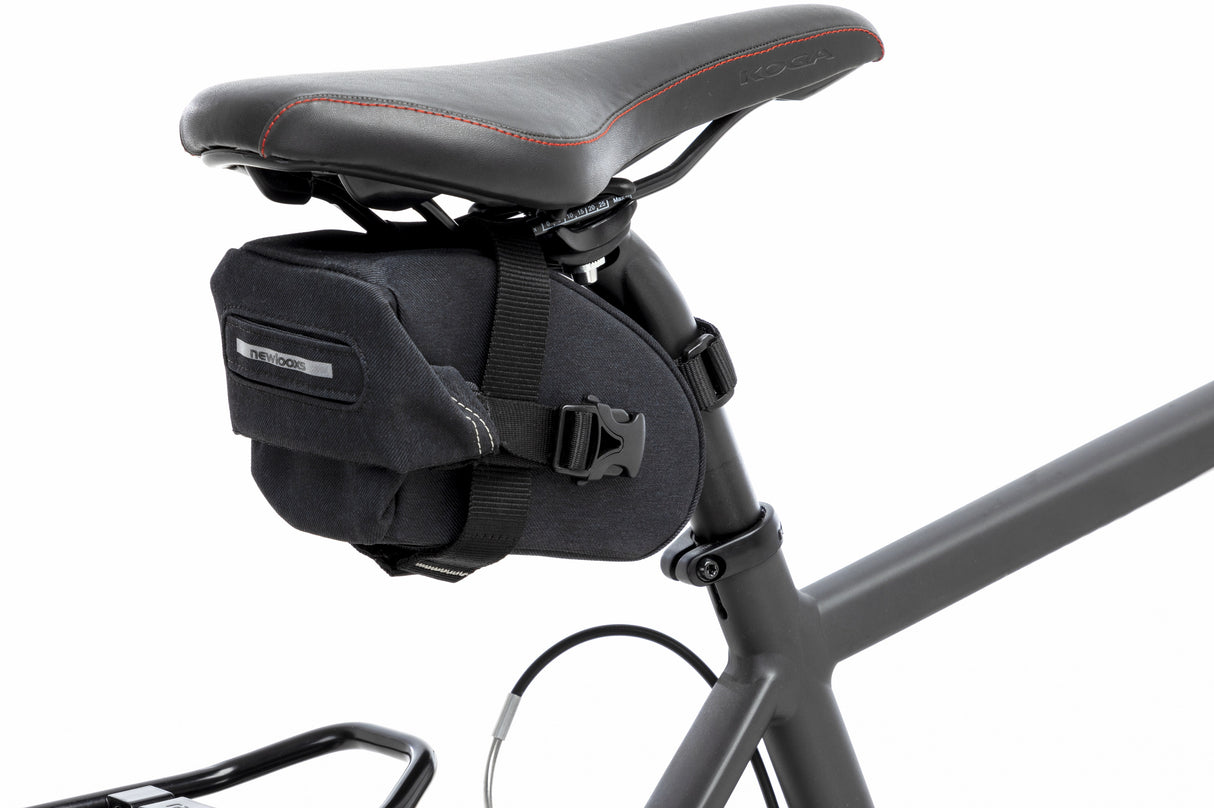 New New Sports saddle bag Black Polyester Velcro 0.9l