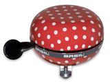 Polkadot di basilico - campana di bicicletta - 80 mm - bianco rosso